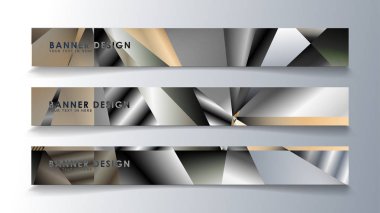 Metal geometrik degrade renklerin bir arka plan ile soyut dikdörtgen vektör afiş. tasarım şablonu. gelecek Poster şablonu tasarımı