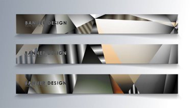 Metal geometrik degrade renklerin bir arka plan ile soyut dikdörtgen vektör afiş. tasarım şablonu. gelecek Poster şablonu tasarımı