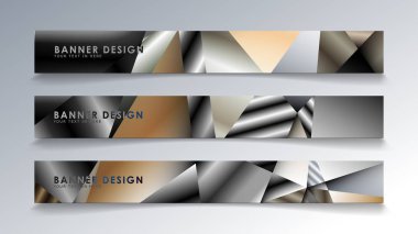 Metal geometrik degrade renklerin bir arka plan ile soyut dikdörtgen vektör afiş. tasarım şablonu. gelecek Poster şablonu tasarımı