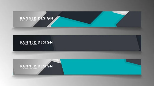 Conjunto de plantillas de banner con fondo abstracto. Banderas vectoriales modernas con fondo poligonal . — Vector de stock