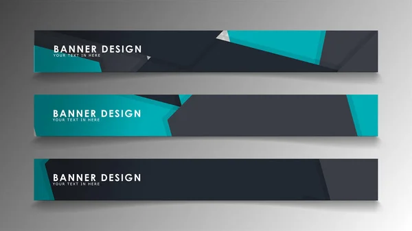 Conjunto de modelos de banner com fundo abstrato. Bandeiras vetoriais modernas com fundo poligonal . — Vetor de Stock