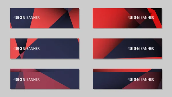 Abstrakte Rechteck-Vektorbanner mit rot-schwarzen geometrischen Farbverläufen. Design-Vorlagen. Gestaltung von zukünftigen Plakatvorlagen — Stockvektor