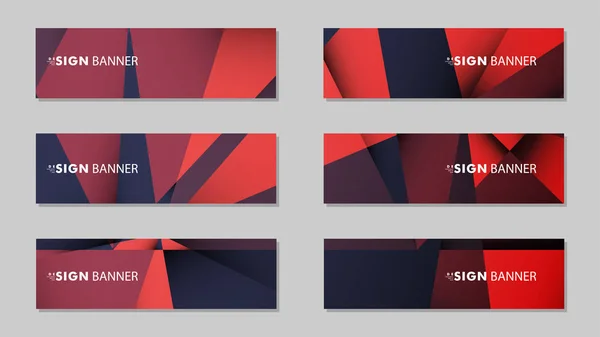 Abstrakte Rechteck-Vektorbanner mit rot-schwarzen geometrischen Farbverläufen. Design-Vorlagen. Gestaltung von zukünftigen Plakatvorlagen — Stockvektor