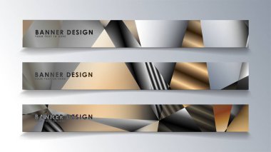 Metal geometrik degrade renklerin bir arka plan ile soyut dikdörtgen vektör afiş. tasarım şablonu. gelecek Poster şablonu tasarımı