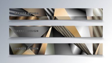 Metal geometrik degrade renklerin bir arka plan ile soyut dikdörtgen vektör afiş. tasarım şablonu. gelecek Poster şablonu tasarımı