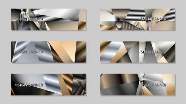 Metal geometrik degrade renklerin bir arka plan ile soyut dikdörtgen vektör afiş. tasarım şablonu. gelecek Poster şablonu tasarımı