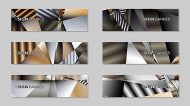 Metal geometrik degrade renklerin bir arka plan ile soyut dikdörtgen vektör afiş. tasarım şablonu. gelecek Poster şablonu tasarımı