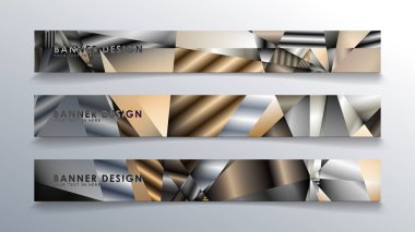 Metal geometrik degrade renklerin bir arka plan ile soyut dikdörtgen vektör afiş. tasarım şablonu. gelecek Poster şablonu tasarımı