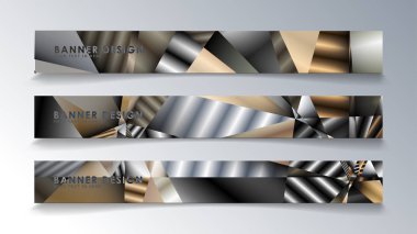 Metal geometrik degrade renklerin bir arka plan ile soyut dikdörtgen vektör afiş. tasarım şablonu. gelecek Poster şablonu tasarımı