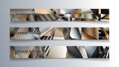 Metal geometrik degrade renklerin bir arka plan ile soyut dikdörtgen vektör afiş. tasarım şablonu. gelecek Poster şablonu tasarımı