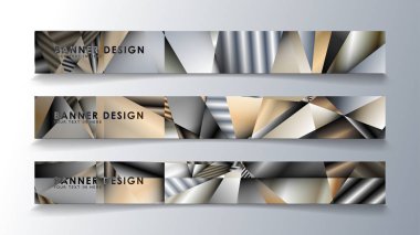 Metal geometrik degrade renklerin bir arka plan ile soyut dikdörtgen vektör afiş. tasarım şablonu. gelecek Poster şablonu tasarımı