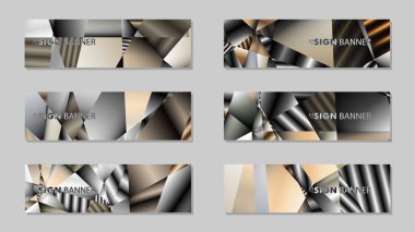 Metal geometrik degrade renklerin bir arka plan ile soyut dikdörtgen vektör afiş. tasarım şablonu. gelecek Poster şablonu tasarımı