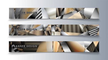 Metal geometrik degrade renklerin bir arka plan ile soyut dikdörtgen vektör afiş. tasarım şablonu. gelecek Poster şablonu tasarımı