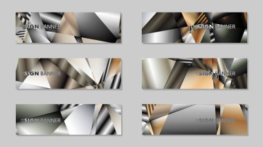 Metal geometrik degrade renklerin bir arka plan ile soyut dikdörtgen vektör afiş. tasarım şablonu. gelecek Poster şablonu tasarımı