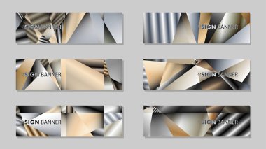 Metal geometrik degrade renklerin bir arka plan ile soyut dikdörtgen vektör afiş. tasarım şablonu. gelecek Poster şablonu tasarımı