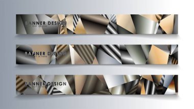 Metal geometrik degrade renklerin bir arka plan ile soyut dikdörtgen vektör afiş. tasarım şablonu. gelecek Poster şablonu tasarımı