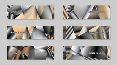 Metal geometrik degrade renklerin bir arka plan ile soyut dikdörtgen vektör afiş. tasarım şablonu. gelecek Poster şablonu tasarımı