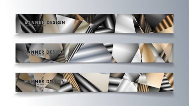 Metal geometrik degrade renklerin bir arka plan ile soyut dikdörtgen vektör afiş. tasarım şablonu. gelecek Poster şablonu tasarımı