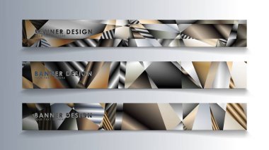 Metal geometrik degrade renklerin bir arka plan ile soyut dikdörtgen vektör afiş. tasarım şablonu. gelecek Poster şablonu tasarımı