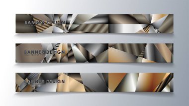 Metal geometrik degrade renklerin bir arka plan ile soyut dikdörtgen vektör afiş. tasarım şablonu. gelecek Poster şablonu tasarımı