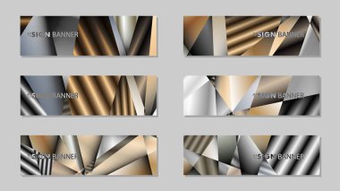 Metal geometrik degrade renklerin bir arka plan ile soyut dikdörtgen vektör afiş. tasarım şablonu. gelecek Poster şablonu tasarımı