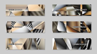 Metal geometrik degrade renklerin bir arka plan ile soyut dikdörtgen vektör afiş. tasarım şablonu. gelecek Poster şablonu tasarımı