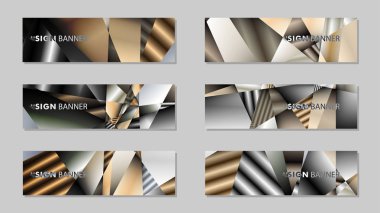 Metal geometrik degrade renklerin bir arka plan ile soyut dikdörtgen vektör afiş. tasarım şablonu. gelecek Poster şablonu tasarımı