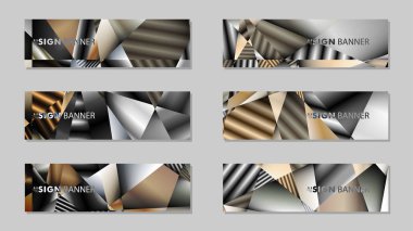 Metal geometrik degrade renklerin bir arka plan ile soyut dikdörtgen vektör afiş. tasarım şablonu. gelecek Poster şablonu tasarımı