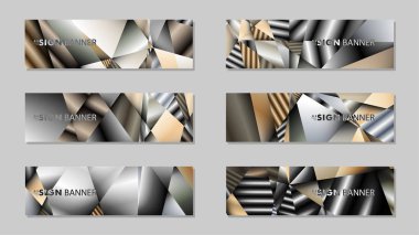 Metal geometrik degrade renklerin bir arka plan ile soyut dikdörtgen vektör afiş. tasarım şablonu. gelecek Poster şablonu tasarımı