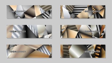 Metal geometrik degrade renklerin bir arka plan ile soyut dikdörtgen vektör afiş. tasarım şablonu. gelecek Poster şablonu tasarımı