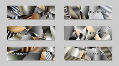 Metal geometrik degrade renklerin bir arka plan ile soyut dikdörtgen vektör afiş. tasarım şablonu. gelecek Poster şablonu tasarımı