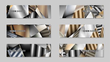 Metal geometrik degrade renklerin bir arka plan ile soyut dikdörtgen vektör afiş. tasarım şablonu. gelecek Poster şablonu tasarımı