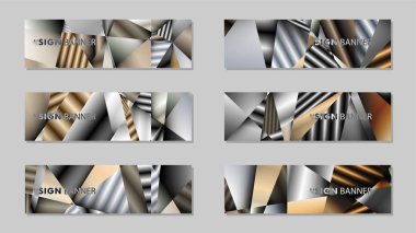 Metal geometrik degrade renklerin bir arka plan ile soyut dikdörtgen vektör afiş. tasarım şablonu. gelecek Poster şablonu tasarımı