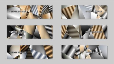 Metal geometrik degrade renklerin bir arka plan ile soyut dikdörtgen vektör afiş. tasarım şablonu. gelecek Poster şablonu tasarımı