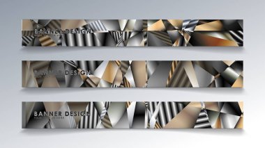 Metal geometrik degrade renklerin bir arka plan ile soyut dikdörtgen vektör afiş. tasarım şablonu. gelecek Poster şablonu tasarımı