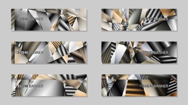 Metal geometrik degrade renklerin bir arka plan ile soyut dikdörtgen vektör afiş. tasarım şablonu. gelecek Poster şablonu tasarımı