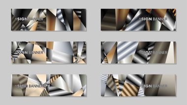 Metal geometrik degrade renklerin bir arka plan ile soyut dikdörtgen vektör afiş. tasarım şablonu. gelecek Poster şablonu tasarımı