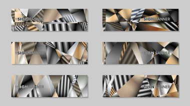 Metal geometrik degrade renklerin bir arka plan ile soyut dikdörtgen vektör afiş. tasarım şablonu. gelecek Poster şablonu tasarımı