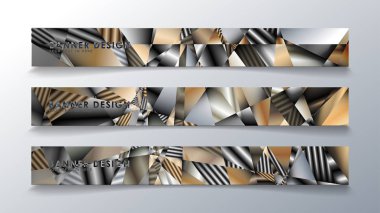 Metal geometrik degrade renklerin bir arka plan ile soyut dikdörtgen vektör afiş. tasarım şablonu. gelecek Poster şablonu tasarımı