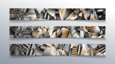 Metal geometrik degrade renklerin bir arka plan ile soyut dikdörtgen vektör afiş. tasarım şablonu. gelecek Poster şablonu tasarımı