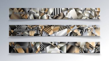 Metal geometrik degrade renklerin bir arka plan ile soyut dikdörtgen vektör afiş. tasarım şablonu. gelecek Poster şablonu tasarımı