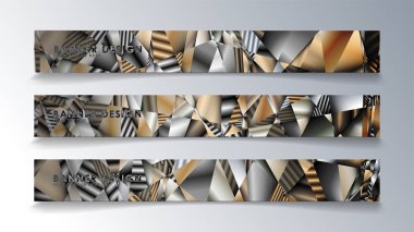 Metal geometrik degrade renklerin bir arka plan ile soyut dikdörtgen vektör afiş. tasarım şablonu. gelecek Poster şablonu tasarımı