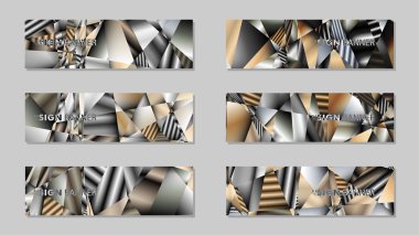 Metal geometrik degrade renklerin bir arka plan ile soyut dikdörtgen vektör afiş. tasarım şablonu. gelecek Poster şablonu tasarımı