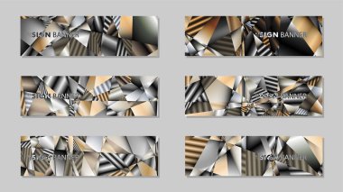 Metal geometrik degrade renklerin bir arka plan ile soyut dikdörtgen vektör afiş. tasarım şablonu. gelecek Poster şablonu tasarımı