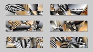 Metal geometrik degrade renklerin bir arka plan ile soyut dikdörtgen vektör afiş. tasarım şablonu. gelecek Poster şablonu tasarımı