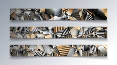 Metal geometrik degrade renklerin bir arka plan ile soyut dikdörtgen vektör afiş. tasarım şablonu. gelecek Poster şablonu tasarımı