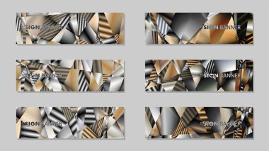 Metal geometrik degrade renklerin bir arka plan ile soyut dikdörtgen vektör afiş. tasarım şablonu. gelecek Poster şablonu tasarımı