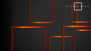 Vektör Modern Soyut Kareler Arka Planlar . siyah turuncu degrade ile. eps 10 şablonu