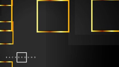 Vektör Modern Soyut Kareler Arka Planlar . siyah ve altın renk degradesi ile. eps 10 şablonu