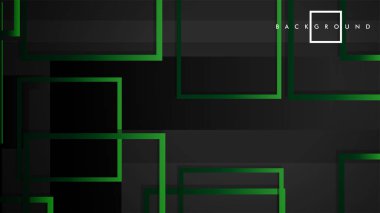 Vektör Modern Soyut Kareler Arka Planlar . siyah yeşil degrade ile. eps 10 şablonu